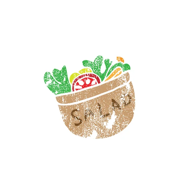 Salad bowl stamp — Stock Vector