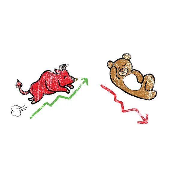 Toro animale e bera stock markt — Vettoriale Stock