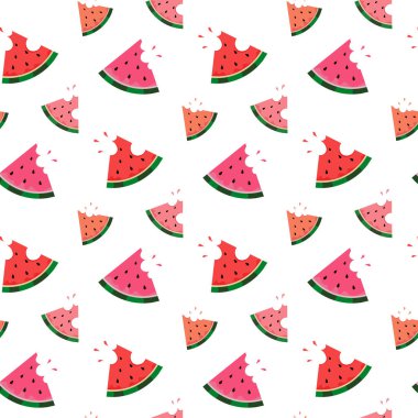 Tekstil kumaşları için karpuz deseni. Renkli karpuz. Yaz tasarımı. Sağlıklı meyve.