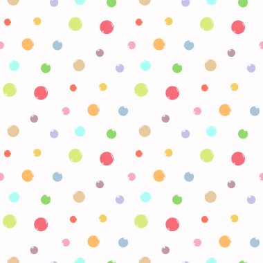 Renkli parlak noktalar ve arkaplan tasarımı. Kusursuz vektör çizimi.