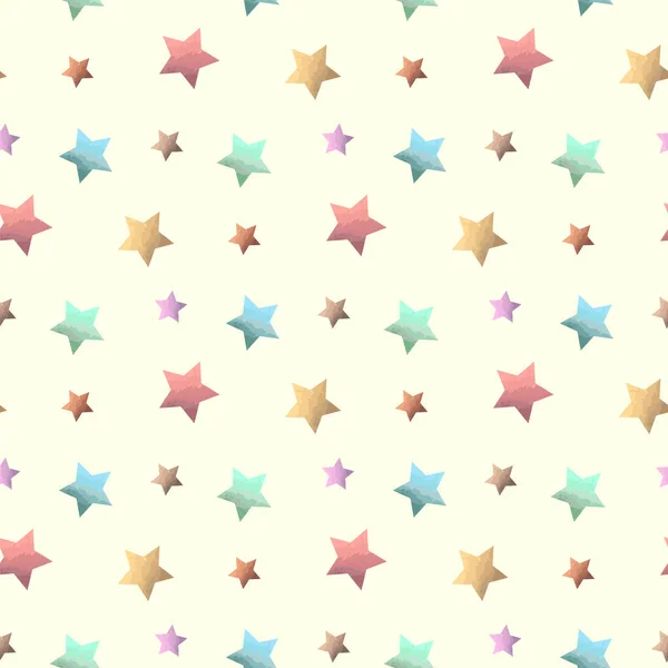 カラフルな星とシームレスなパターン かわいいデザイン ベクトルイラスト — ストックベクタ