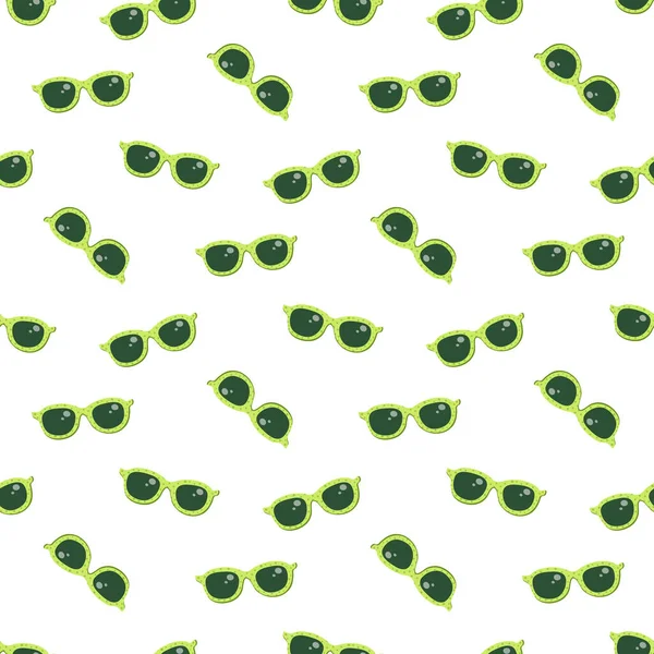 Green Tone Cute Sunglasses Pattern Vector Illustration — Stock Vector