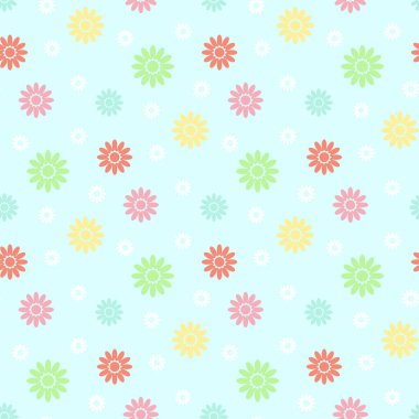 Kusursuz çiçek desenli. Bahar, yaz tasarımı. Vektör, resimleme.