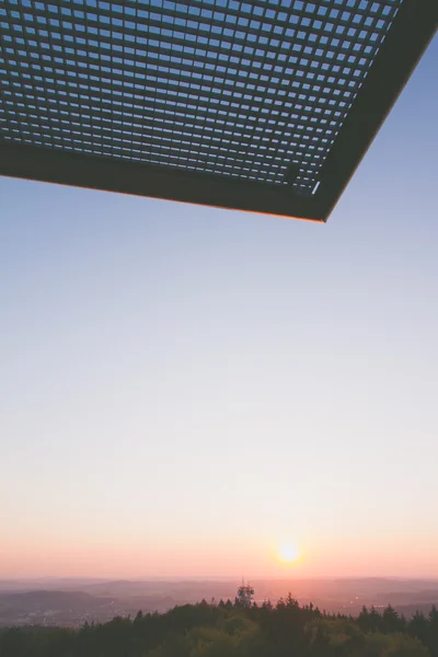 Puesta de sol en el bosque desde arriba — Foto de Stock