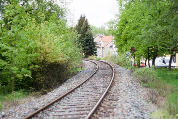 Railway track in city — Stock Photo, Image