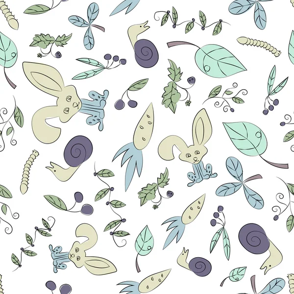 Texture botanique sans couture — Image vectorielle