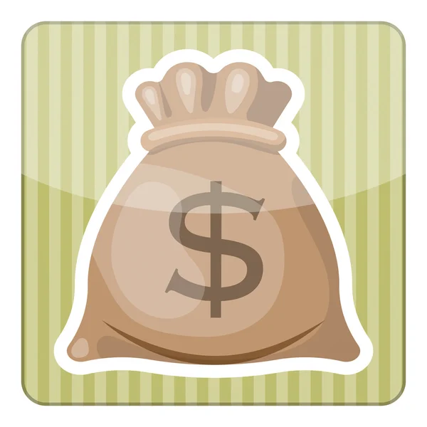 Sac d'argent vectoriel icône colorée — Image vectorielle