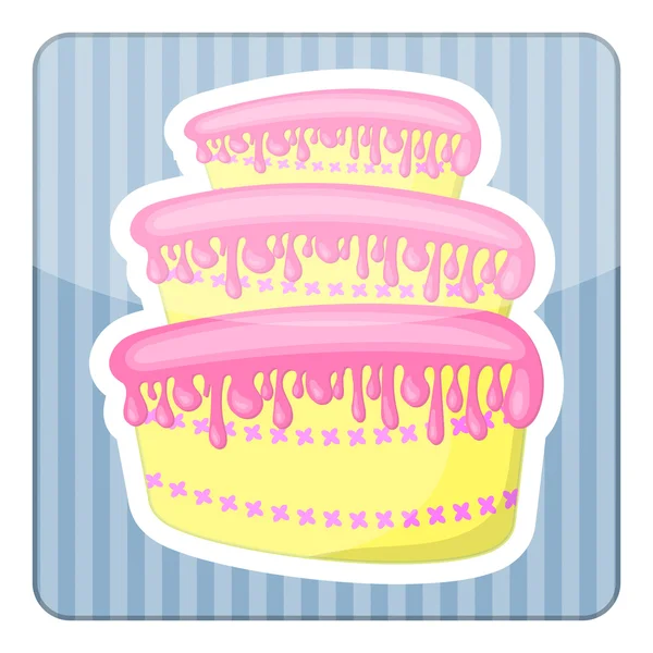 Vector único pastel icono colorido — Vector de stock