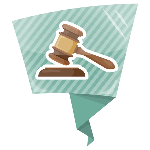 Judge gavel vector colorful icon — Stock Vector