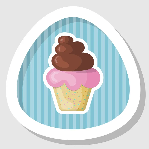 Cupcake vector kleurrijke pictogram — Stockvector