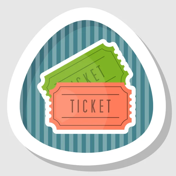 Ticket icono colorido — Vector de stock