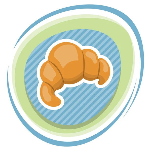 Vector croissant colorido icono — Vector de stock