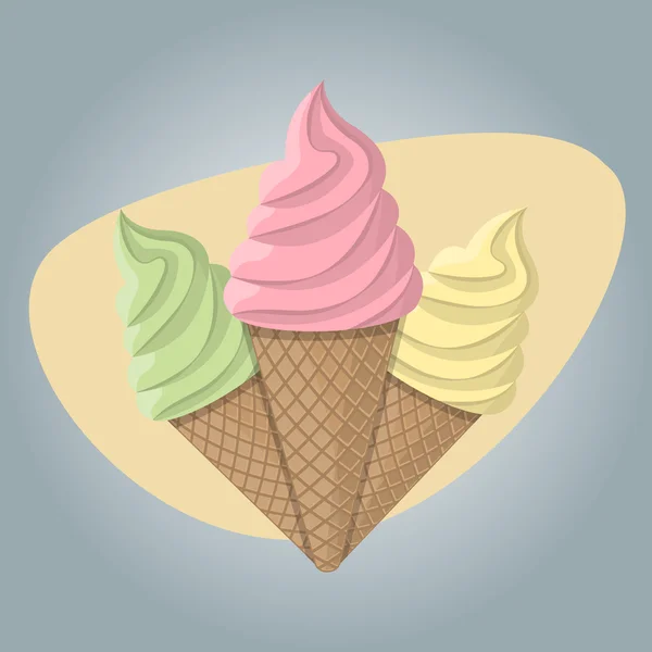 Vector icono de helado colorido — Vector de stock