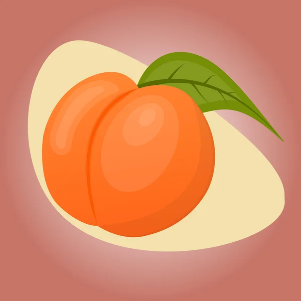 Vektor färgglada persika icon — Stock vektor