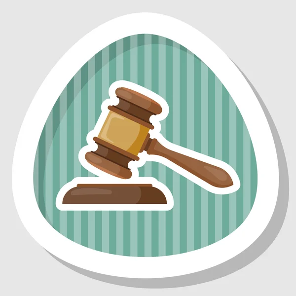 Judge gavel vector colorful icon — Stock Vector