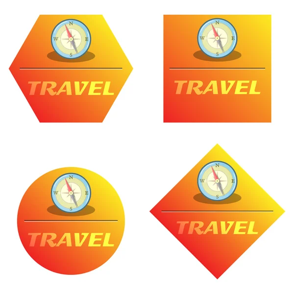 Vector colorful compass icon — Stock Vector