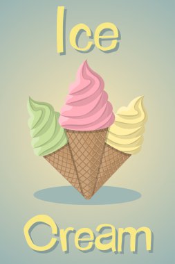 Vektör renkli dondurma simgesi