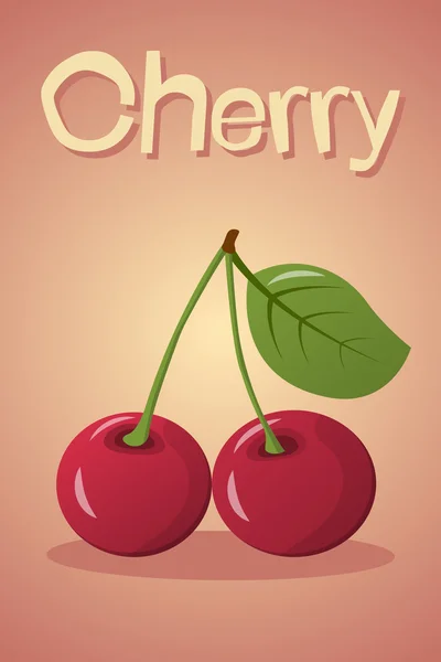 Vector colorful cherry icon — Stock Vector