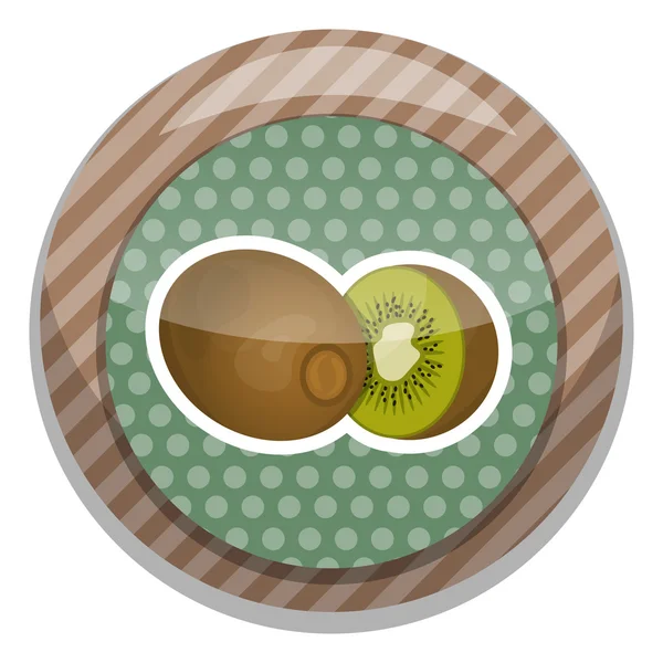 Vector icono de kiwi colorido — Vector de stock