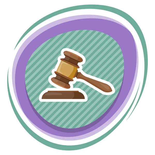 Judge gavel vector colorful icon — Stock Vector