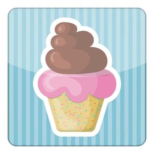 Cupcake vector icono colorido — Vector de stock