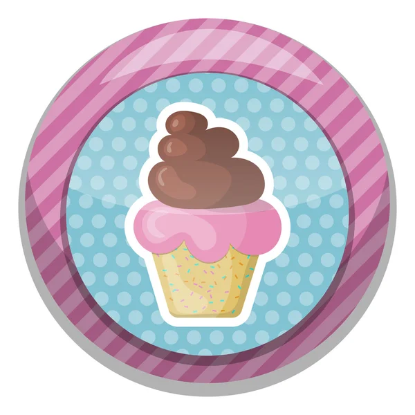 Cupcake vector kleurrijke pictogram — Stockvector