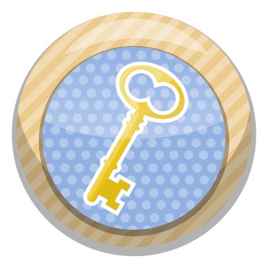 Anahtar renkli tek vektör simgesi