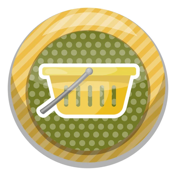 Shopping basket colorful icon — Stock Vector