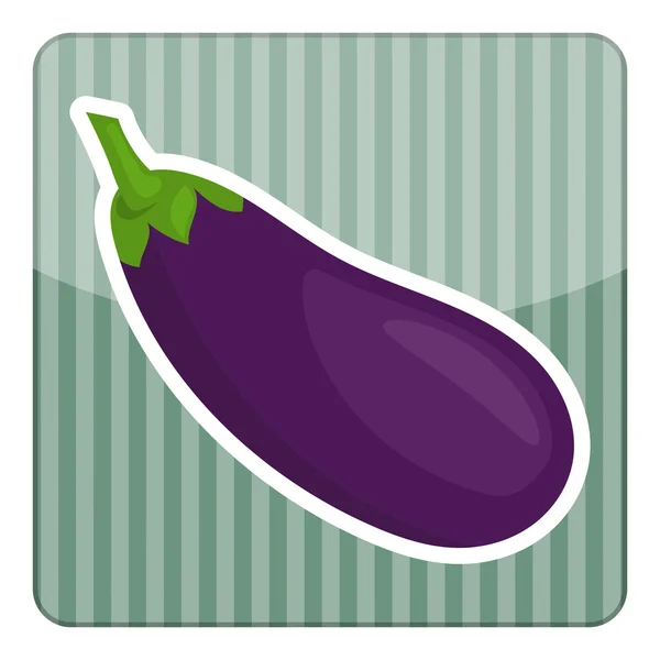 Aubergine kleurrijke pictogram — Stockvector