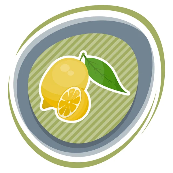 Icône colorée citron — Image vectorielle