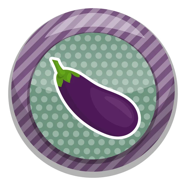 Aubergine kleurrijke pictogram — Stockvector