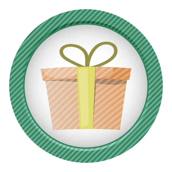 Vector single gift box colorful icon — Stock Vector