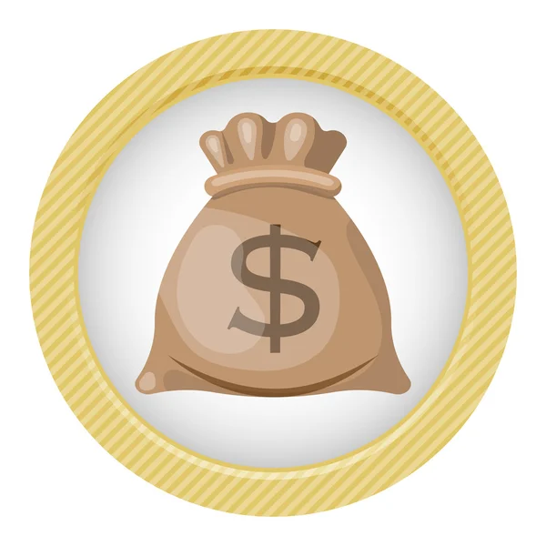 Vector bolsa de dinero icono colorido — Vector de stock