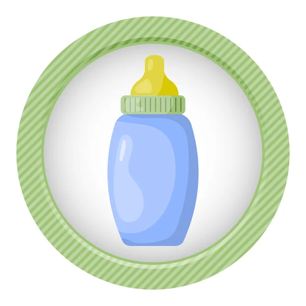 Vector colorful baby bottle icon — Stock Vector