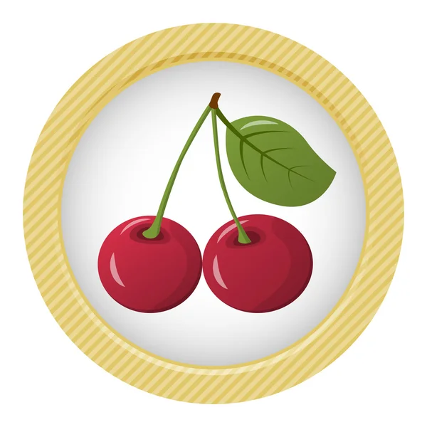 Vector colorido icono de cereza — Vector de stock
