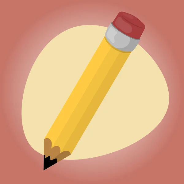 Tek kalem renkli vektör simgesi — Stok Vektör