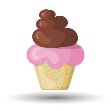 Cupcake vektör renkli simge