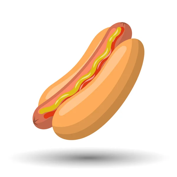 Perro caliente icono colorido — Vector de stock