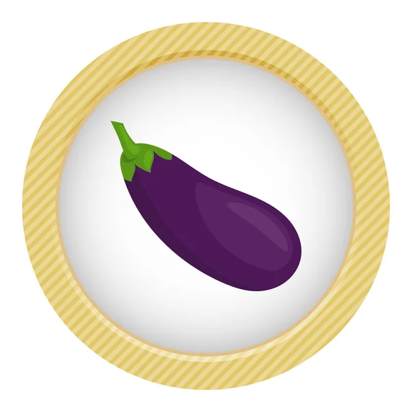 Aubergine kleurrijke pictogram — Stockvector