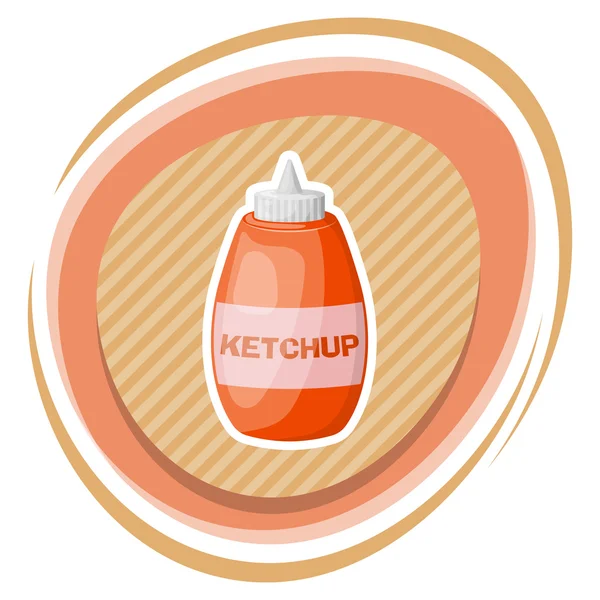 Ketchup icono colorido — Vector de stock