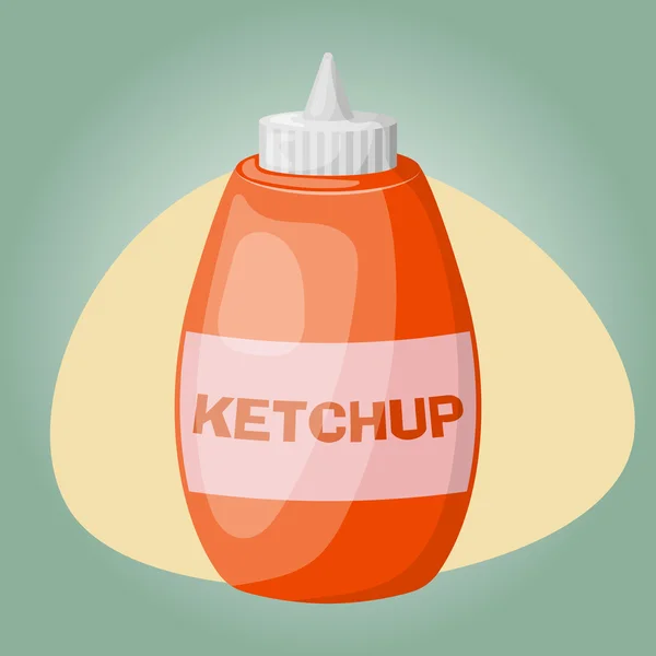 Barevná ikona kečup — Stockový vektor