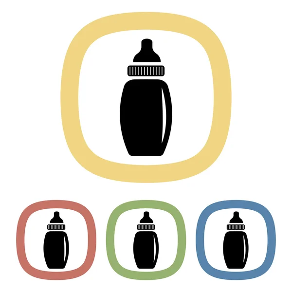 Vektorové ikony barevné baby láhev — Stockový vektor