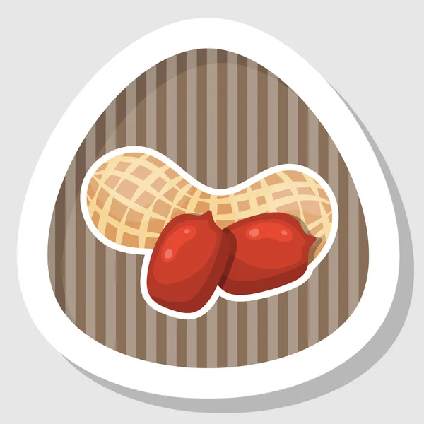 Cacahuete icono colorido — Vector de stock