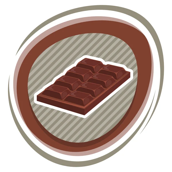 Barra de chocolate ícone colorido — Vetor de Stock