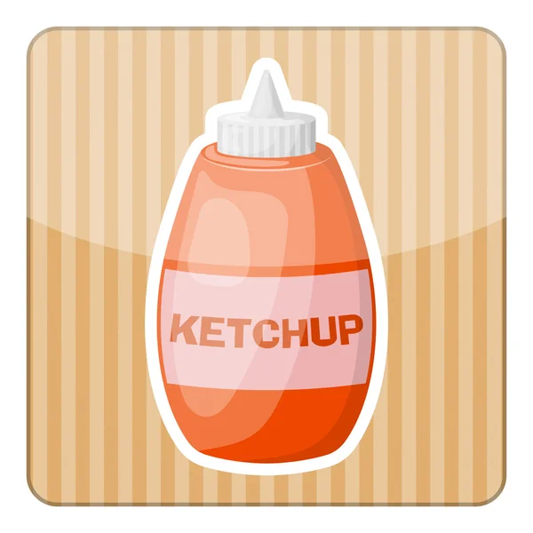 Ketchup icono colorido — Archivo Imágenes Vectoriales