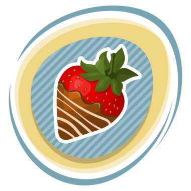 Çilek çikolata renkli simge