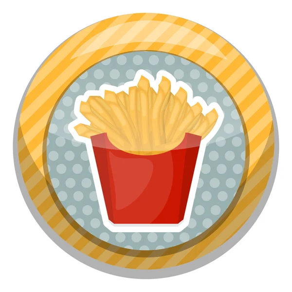 Papas fritas icono colorido — Vector de stock