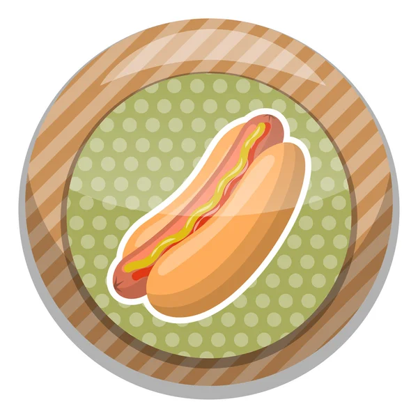 Barevná ikona hot dog — Stockový vektor