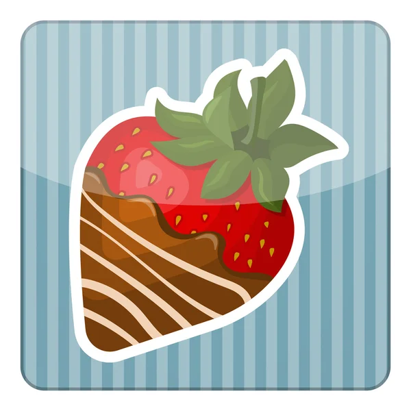 草莓巧克力彩色的图标， — 图库矢量图片