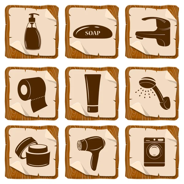 Set of bathroom icons — Stock Vector